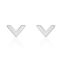 Boucles D'oreilles Puces Veroniica Argent Blanc