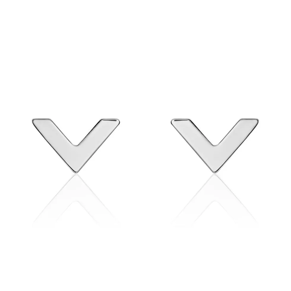 Boucles D'oreilles Puces Veroniica Argent Blanc