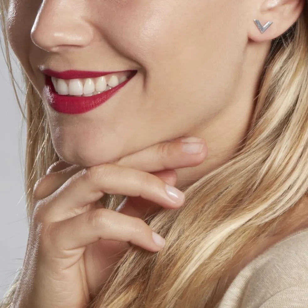 Boucles D'oreilles Puces Veroniica Argent Blanc