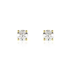 Boucles D'oreilles Puces Victoria Or Jaune Diamant