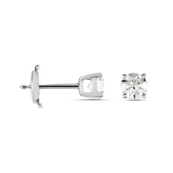 Boucles D'oreilles Puces Victoria Or Blanc Diamant