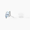 Boucles D'oreilles Puces Vrille Ovale Or Blanc Topaze