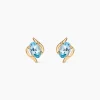 Boucles D'oreilles Puces Vrille Ovale Or Jaune Topaze