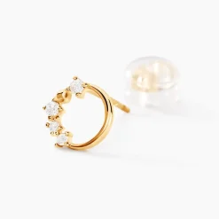 Boucles D'oreilles Puces Wenona Or Jaune Oxyde De Zirconium
