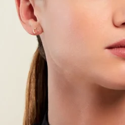 Boucles D'oreilles Puces Wenona Or Jaune Oxyde De Zirconium