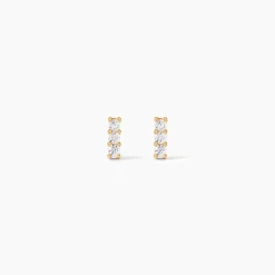 Boucles D'oreilles Puces Youssa Barrettes Or Jaune Oxyde De Zirconium
