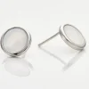 Boucles D'oreilles Puces Zealie Argent Blanc Nacre