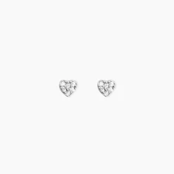 Boucles D'oreilles Puces Ziya Argent Blanc Oxyde De Zirconium