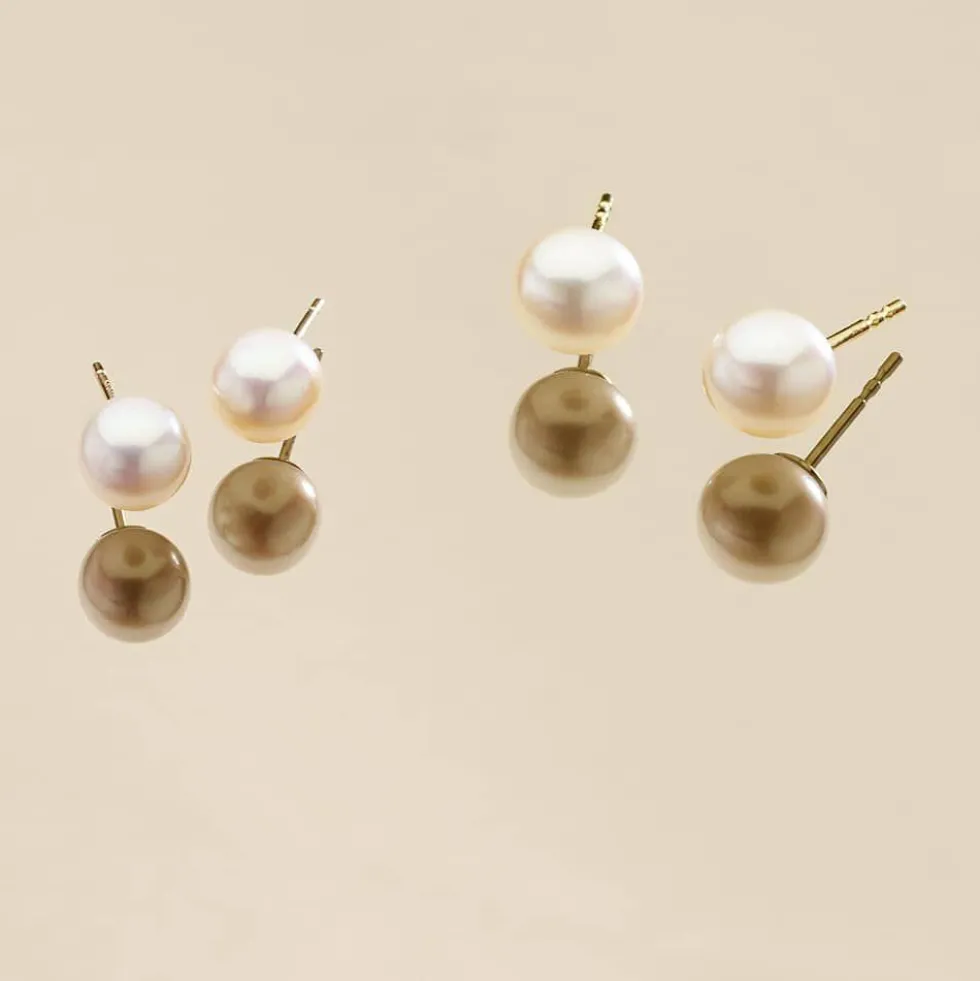 Boucles D'oreilles Suki Or Jaune Perle De Culture