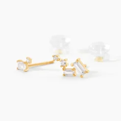 Boucles D'Oreillesucles D'Oreilles Dépareillées Loanne Or Jaune Oxyde De Zirconium