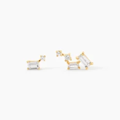 Boucles D'Oreillesucles D'Oreilles Dépareillées Loanne Or Jaune Oxyde De Zirconium