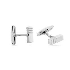 Boutons De Manchette Gary Acier Blanc