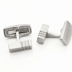 Boutons De Manchette Gary Acier Blanc