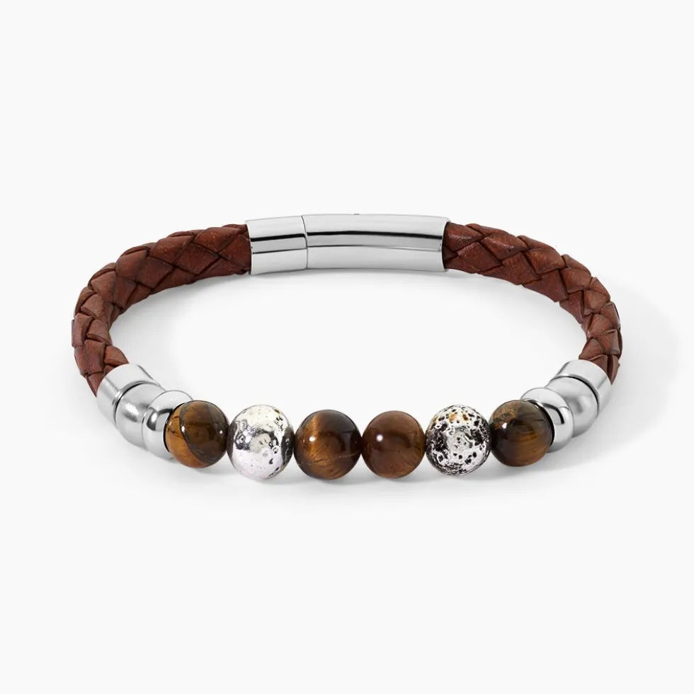 Bracelet Acier Blanc Abraham Pierre De Synthese