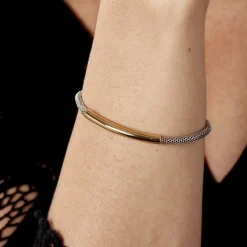 Bracelet Aedan Maille Popcorn Acier Bicolore