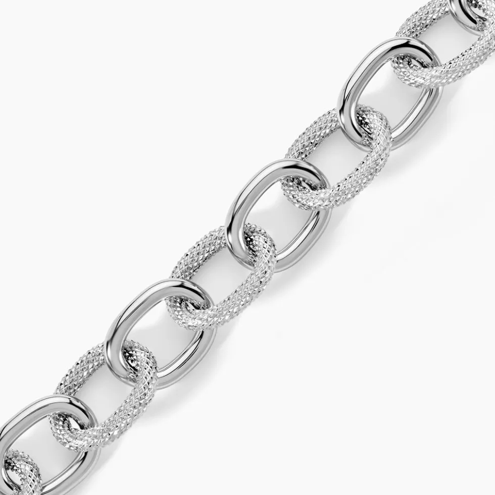 Bracelet Aelia Maille Alternee Acier Blanc