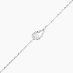 Bracelet Akiko Argent Blanc Perle De Culture Et Oxyde De Zirconium