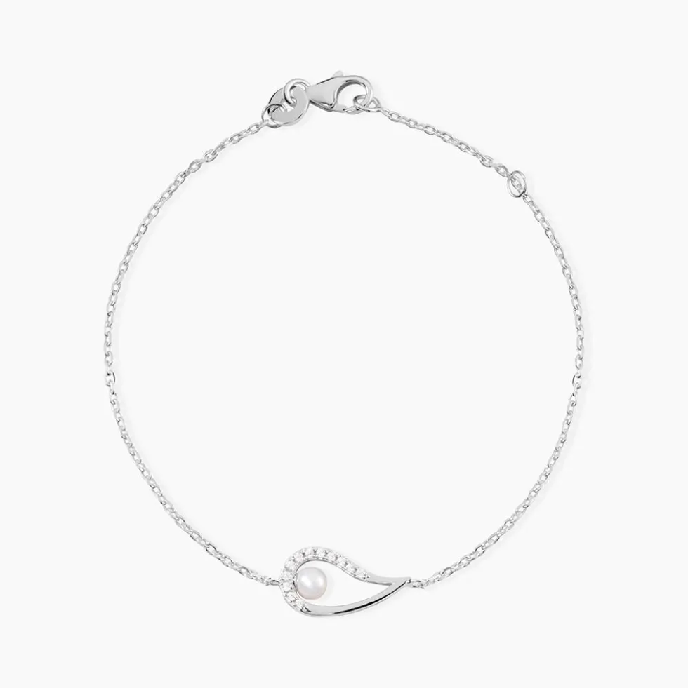 Bracelet Akiko Argent Blanc Perle De Culture Et Oxyde De Zirconium