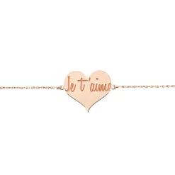 Bracelet Albizia Coeur Message Or Rose