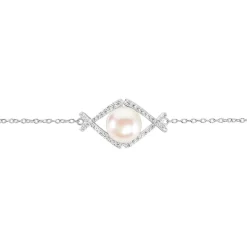 Bracelet Alessia Argent Blanc Perle De Culture Et Oxyde De Zirconium