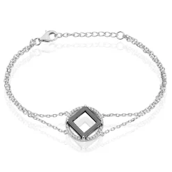 Bracelet Ally Argent Blanc Céramique Et Oxyde De Zirconium