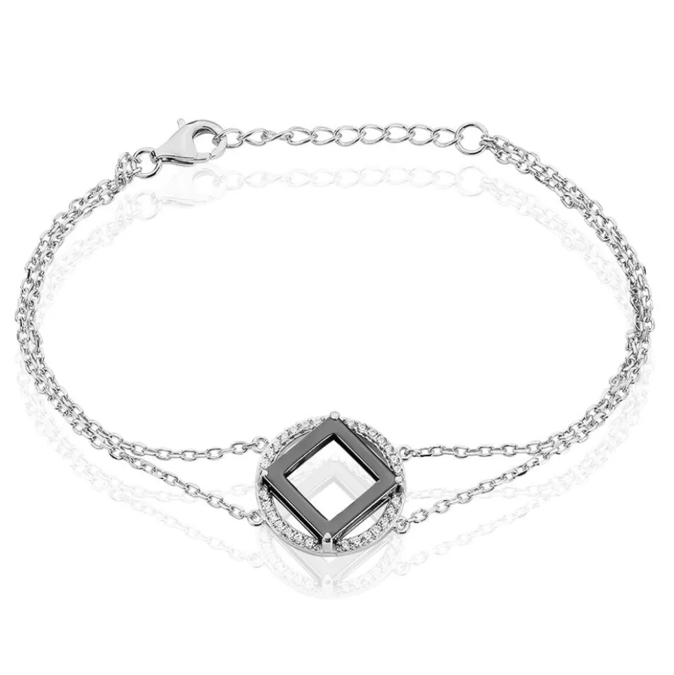 Bracelet Ally Argent Blanc Céramique Et Oxyde De Zirconium