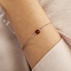Bracelet Argent Blanc Katoucha Ambre