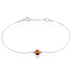 Bracelet Argent Blanc Katoucha Ambre