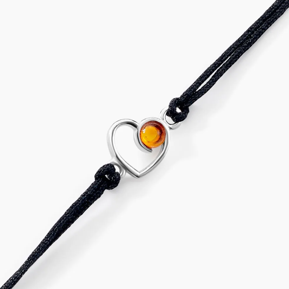 Bracelet Argent Blanc Mialy Ambre