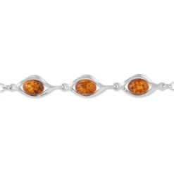 Bracelet Argent Blanc Mounyaae Ambre