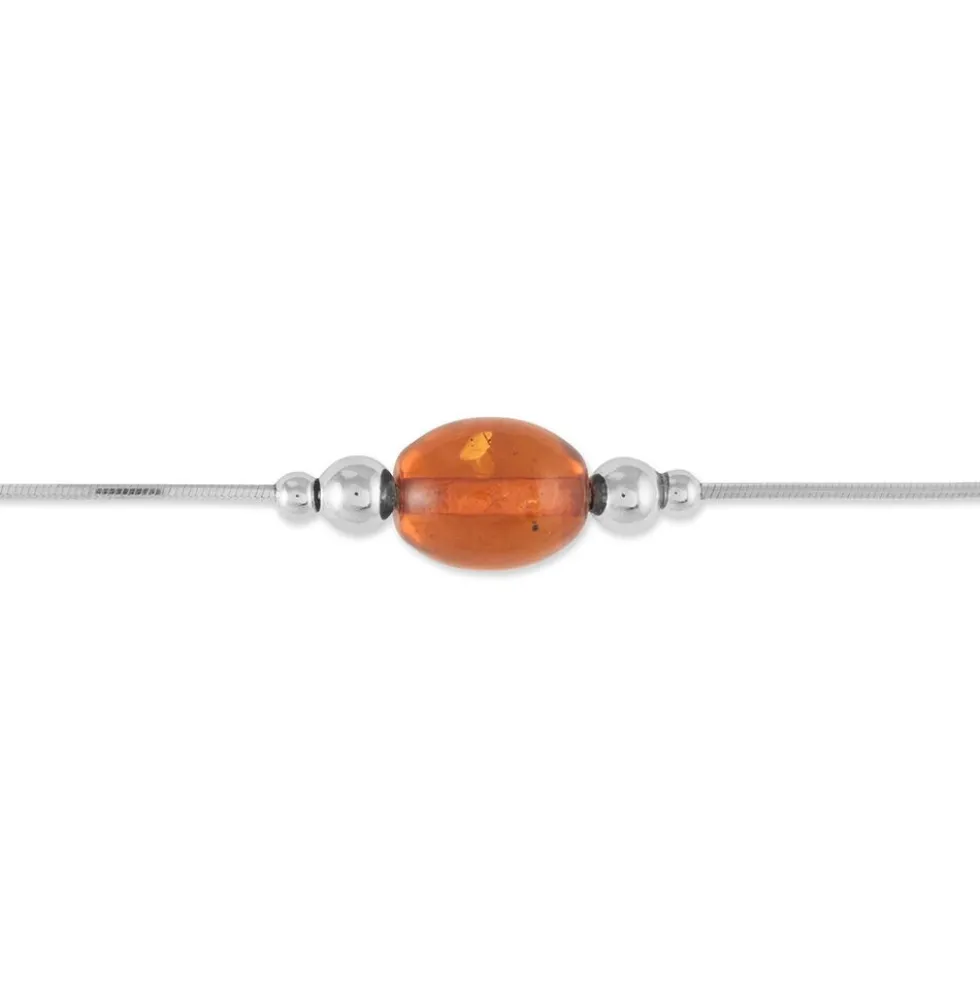 Bracelet Argent Blanc Safaa Ambre