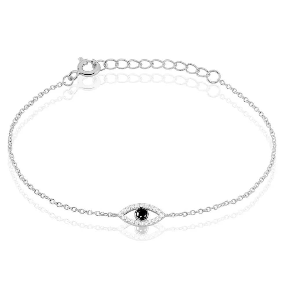 Bracelet Argent Blanc Shemsi Oxyde De Zirconium