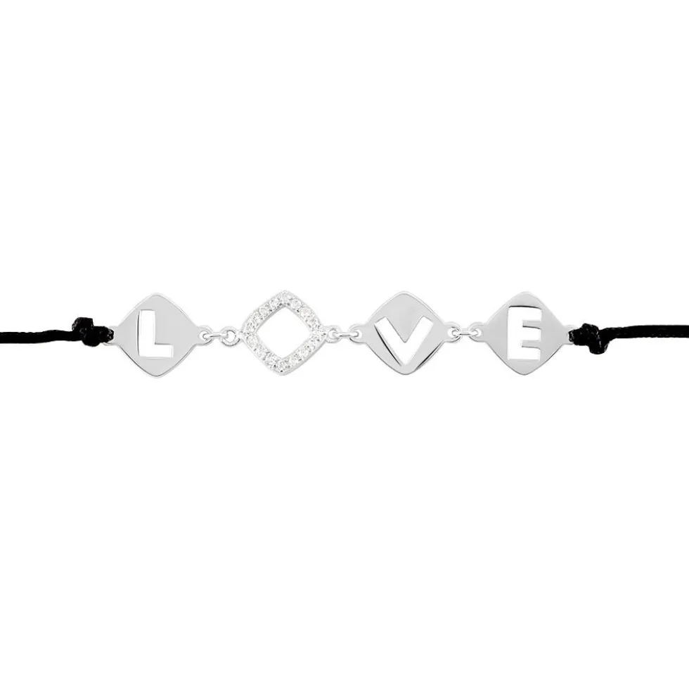 Bracelet Argent Dustin Cordon Pastilles Oxyde