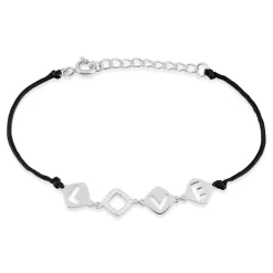 Bracelet Argent Dustin Cordon Pastilles Oxyde