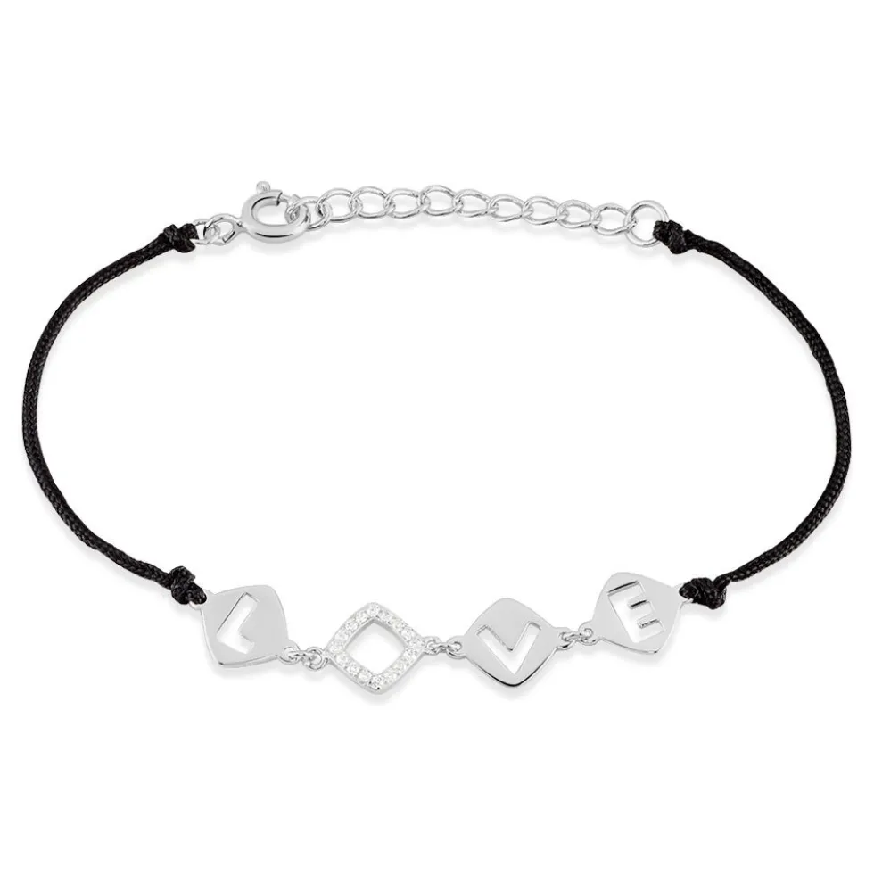 Bracelet Argent Dustin Cordon Pastilles Oxyde
