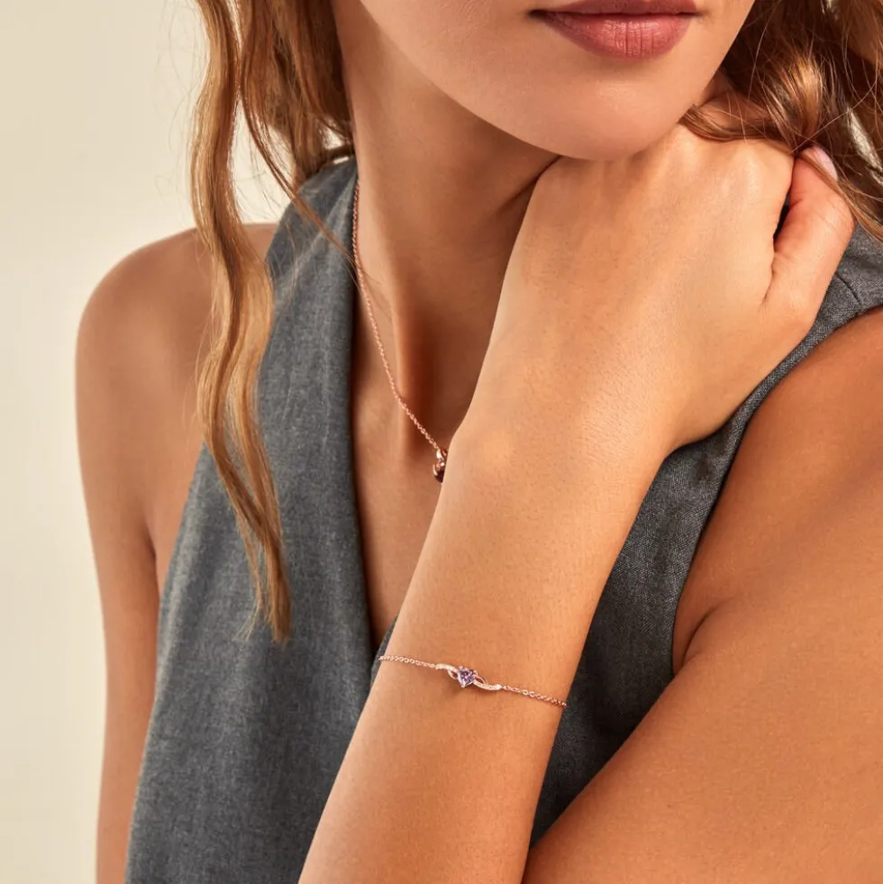 Bracelet Argent Rose Avalon Oxyde De Zirconium