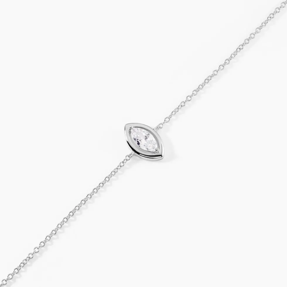 Bracelet Arone Argent Blanc Oxyde De Zirconium