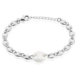Bracelet Ashoka Argent Blanc Céramique