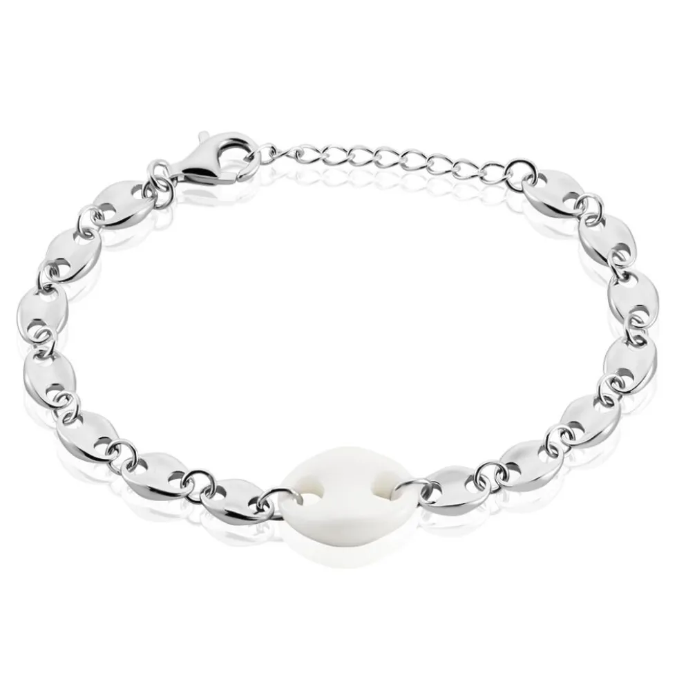 Bracelet Ashoka Argent Blanc Céramique