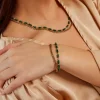 Bracelet Athena Acier Doré Malachite