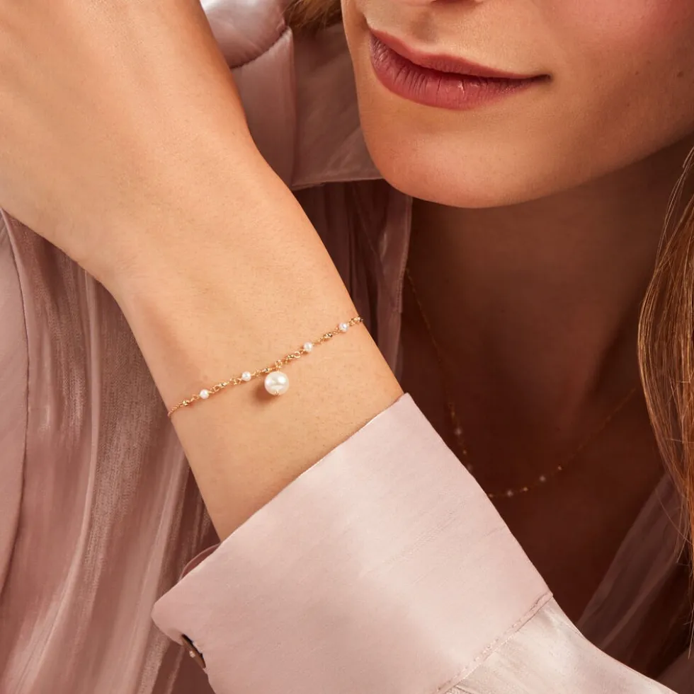 Bracelet Bindy Or Jaune Perle De Culture