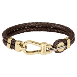 Bracelet Boss Ares Prime Cuir De Veau Marron