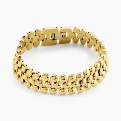Bracelet Bulle Doree Acier Jaune