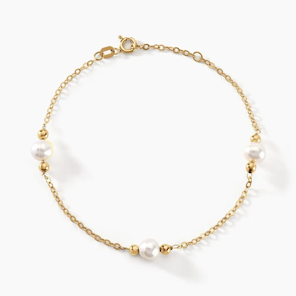 Bracelet Cannelle Or Jaune Perle De Culture