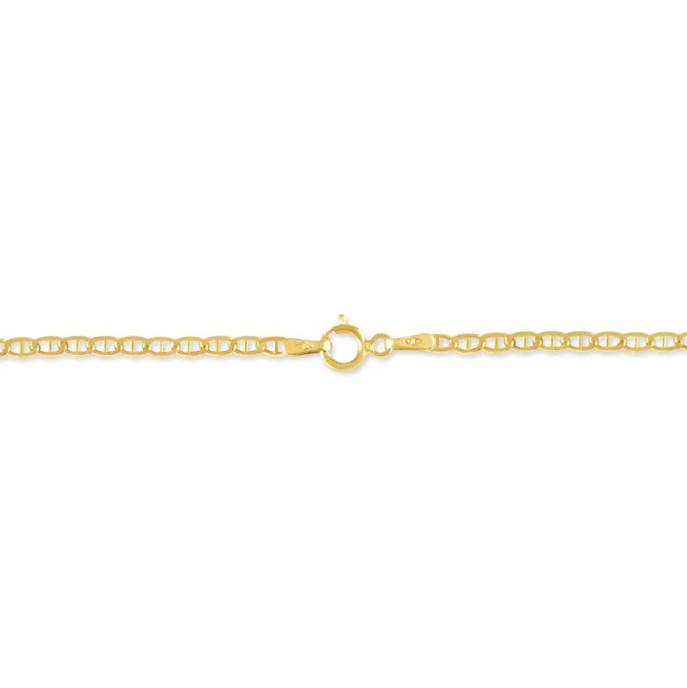 Bracelet Capucin Or Jaune Maille Marine Plate