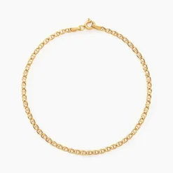 Bracelet Capucin Or Jaune Maille Marine Plate