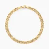 Bracelet Capucin Or Jaune Maille Marine Plate