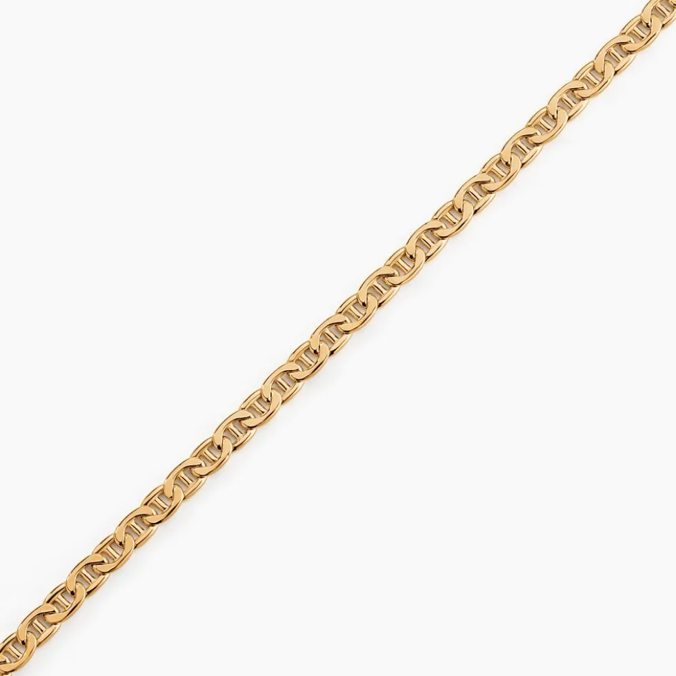 Bracelet Capucin Or Jaune Maille Marine Plate
