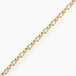 Bracelet Carlo Or Bicolore Maille Marine Ronde