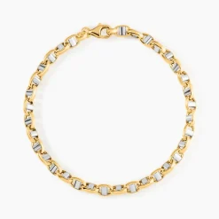 Bracelet Carlo Or Bicolore Maille Marine Ronde